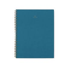 a teal notebook that is a suggested gift idea for a 50 year old woman