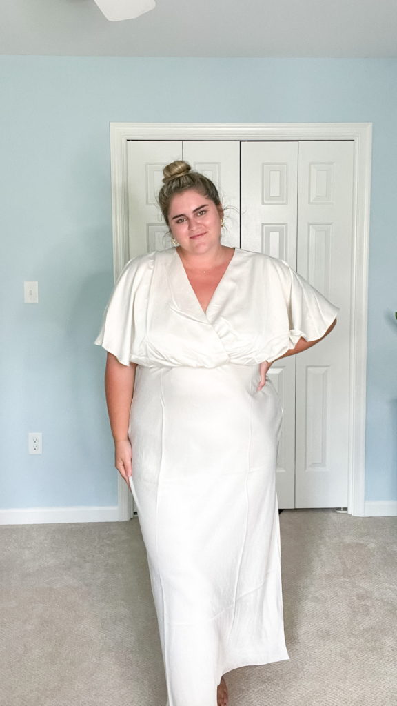 plus size white bridal shower dress